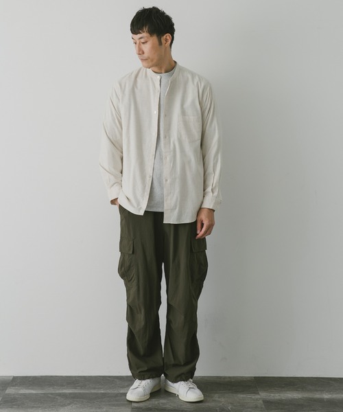 URBAN RESEARCH DOORS（アーバンリサーチドアーズ）の「ビエラバンドカラーシャツ（シャツ/ブラウス・メンズ・グリーン/オフホワイト/ブルー系その他/ブラウン系その他・MEDIUM/LARGE）」の18枚目の写真