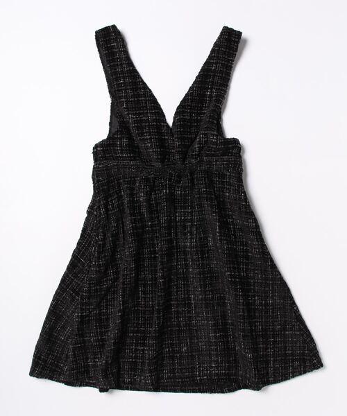 repipi armario(レピピ アルマリオ)の「Vネックツイードジャンスカ(ジャンパースカート・キッズ・ブラック/ホワイト・SMALL/MEDIUM/LARGE)」の3枚目の写真