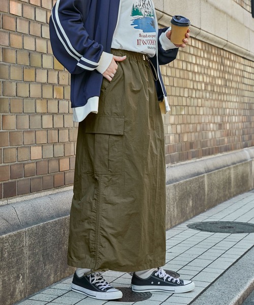 サイドドロストミリタリーカーゴポケットスカート MONO-MART