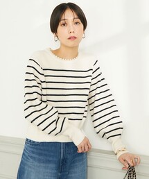 NOLLEY’S | ◇【WEB限定】《手洗い可能》パール付き片畦プルオーバーニット(ニット/セーター)