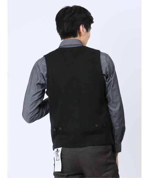 Alexander Julian（アレキサンダージュリアン）の「アレキサンダージュリアン ウォッシャブル ウール混グレンチェック ニットジレ（ベスト・メンズ・グレー系その他2/ブラウン/ネイビー・MEDIUM/X-LARGE/LARGE）」の14枚目の写真