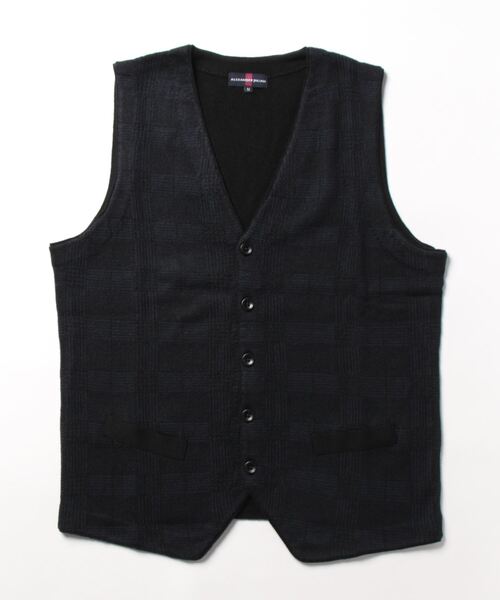 Alexander Julian（アレキサンダージュリアン）の「アレキサンダージュリアン ウォッシャブル ウール混グレンチェック ニットジレ（ベスト・メンズ・グレー系その他2/ブラウン/ネイビー・MEDIUM/X-LARGE/LARGE）」の17枚目の写真