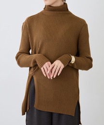 サイドスリットラップデザインニットプルオーバー