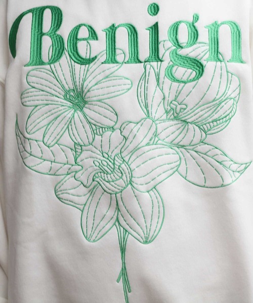 8(eight)(エイト)の「フラワー 刺繍 裏起毛 トレーナー 花(スウェット・メンズ・ブラック/アッシュグレー/オフホワイト・MEDIUM/LARGE)」の7枚目の写真