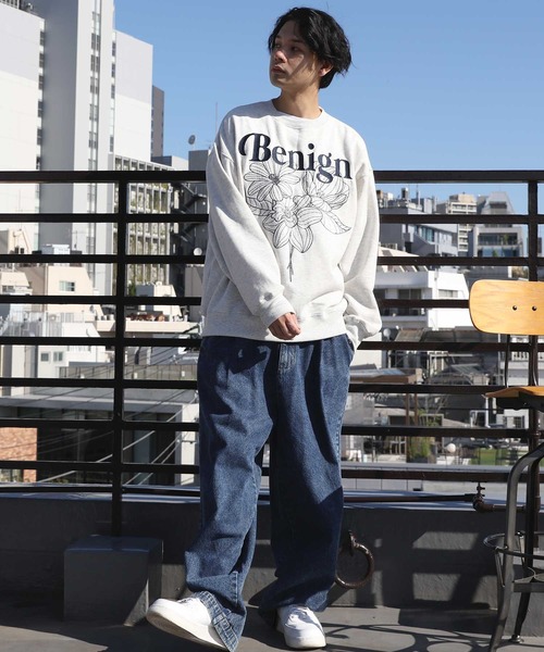 8(eight)(エイト)の「フラワー 刺繍 裏起毛 トレーナー 花(スウェット・メンズ・ブラック/アッシュグレー/オフホワイト・MEDIUM/LARGE)」の22枚目の写真