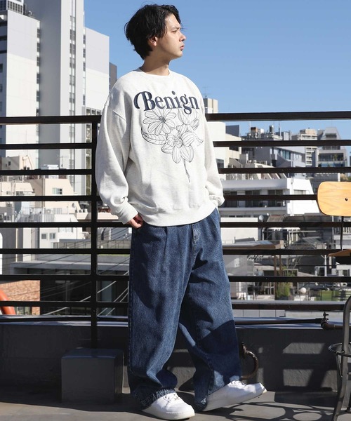 8(eight)(エイト)の「フラワー 刺繍 裏起毛 トレーナー 花(スウェット・メンズ・ブラック/アッシュグレー/オフホワイト・MEDIUM/LARGE)」の21枚目の写真