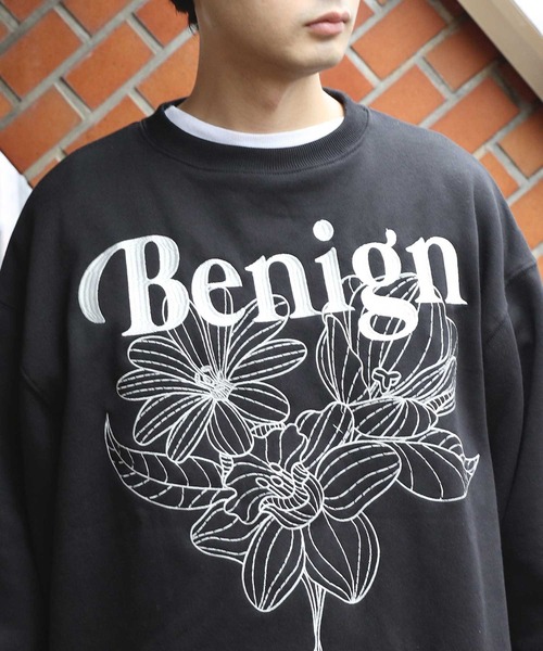 8(eight)(エイト)の「フラワー 刺繍 裏起毛 トレーナー 花(スウェット・メンズ・ブラック/アッシュグレー/オフホワイト・MEDIUM/LARGE)」の12枚目の写真