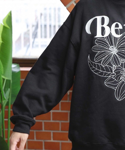 8(eight)(エイト)の「フラワー 刺繍 裏起毛 トレーナー 花(スウェット・メンズ・ブラック/アッシュグレー/オフホワイト・MEDIUM/LARGE)」の10枚目の写真