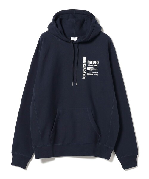 BEAMS T（ビームスティー）の「tokyovitamin × BEAMS T / 別注 Radio Hoodie（パーカー・メンズ・ネイビー/オリーブ・M/L/XL）」の14枚目の写真