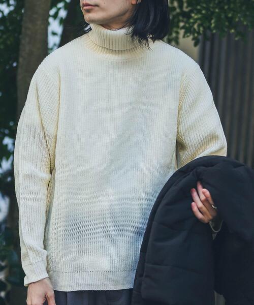 URBAN RESEARCH Sonny Label（アーバンリサーチサニーレーベル）の「ウォッシャブルウール混タートルニット（ニット/セーター・メンズ・カーキ/オフホワイト/ブラック/グレー/オレンジ/ブルー・LARGE/X-LARGE/MEDIUM）」の15枚目の写真