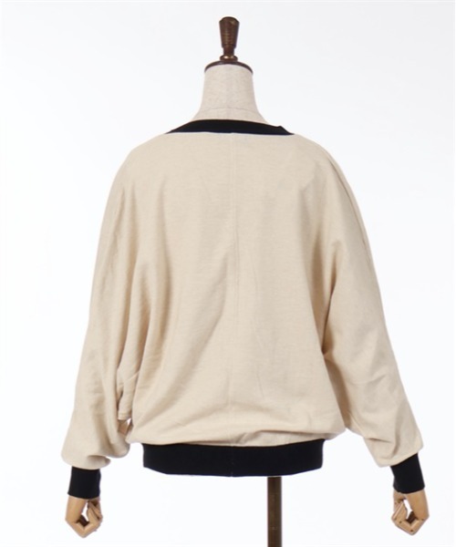 axes femme(アクシーズファム)の「配色ドルマンニットカーデ(カーディガン/ボレロ・レディース・キナリ/ブラック/グリーン・FREE)」の7枚目の写真