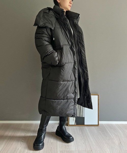 【セール】ディタッチャブルフード中綿ロングコート（ダウンジャケット/コート）｜Jewelobe（ジュエローブ）