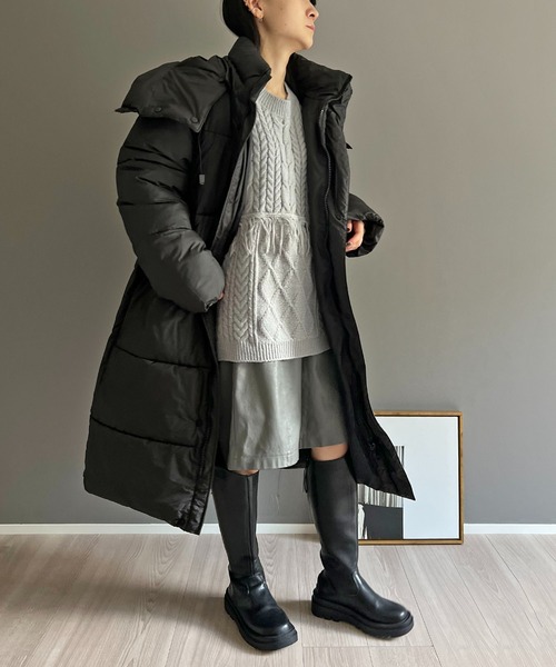 【セール】ディタッチャブルフード中綿ロングコート（ダウンジャケット/コート）｜Jewelobe（ジュエローブ）