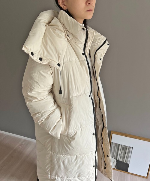 【セール】ディタッチャブルフード中綿ロングコート（ダウンジャケット/コート）｜Jewelobe（ジュエローブ）