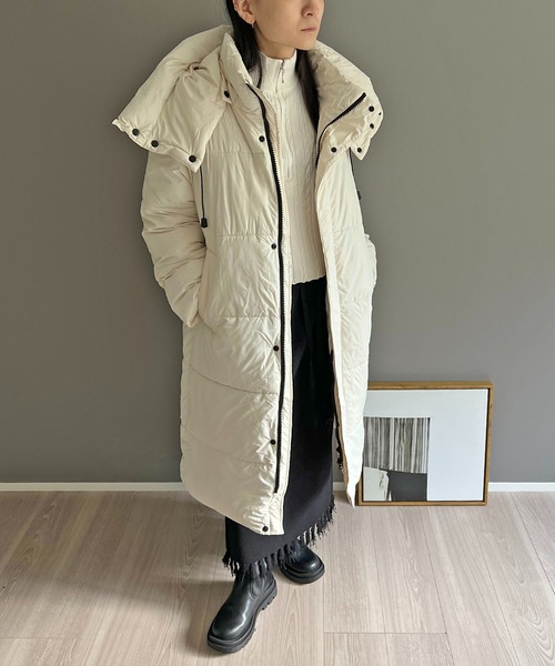 【セール】ディタッチャブルフード中綿ロングコート（ダウンジャケット/コート）｜Jewelobe（ジュエローブ）