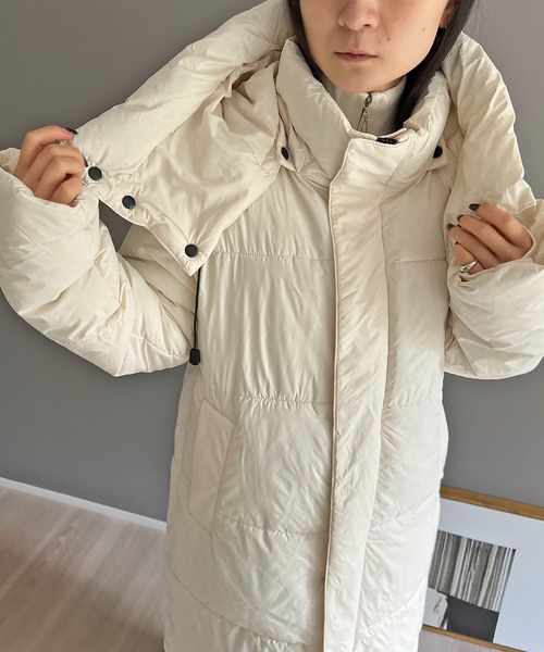 【セール】ディタッチャブルフード中綿ロングコート（ダウンジャケット/コート）｜Jewelobe（ジュエローブ）