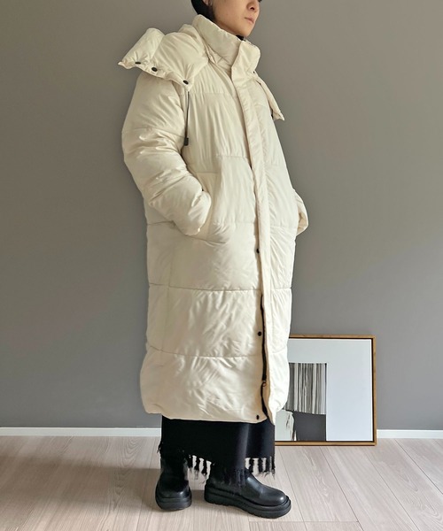 【セール】ディタッチャブルフード中綿ロングコート（ダウンジャケット/コート）｜Jewelobe（ジュエローブ）