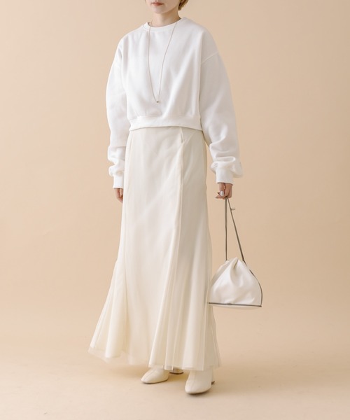 mline（エムライン）の「[mline]チュールマーメイドスカート（スカート・レディース・ブラック/アイボリー・2/1）」の3枚目の写真