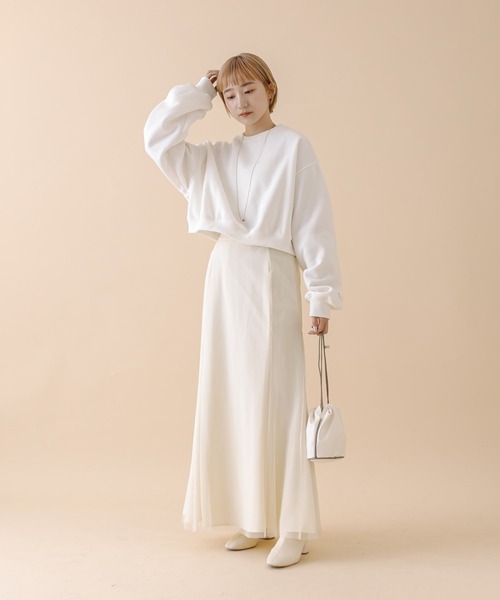 mline（エムライン）の「[mline]チュールマーメイドスカート（スカート・レディース・ブラック/アイボリー・2/1）」の4枚目の写真