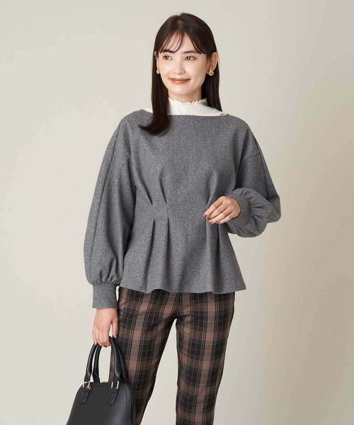 a.v.v(アーヴェヴェ)の「メルトンペプラムトップス(Tシャツ/カットソー・レディース・ライトピンク/チャコールグレー・36/40/38/42/34)」の18枚目の写真