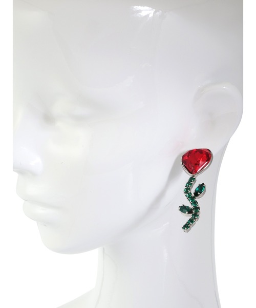 PAMEO POSE(パメオポーズ)の「Heart Flower Pierce(ピアス(両耳用)・レディース・レッド/クリア・FREE)」の11枚目の写真