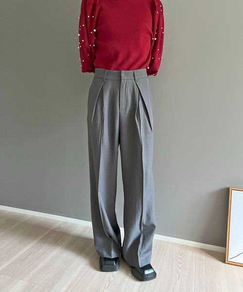 Jewelobe（ジュエローブ）の「タックワイドルーズスラックス（スラックス・レディース・グレー/ブラック/ブラウン・S/M/L）」の9枚目の写真