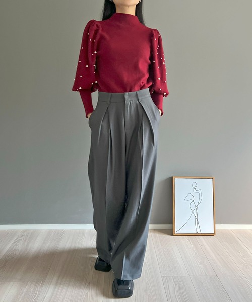 Jewelobe（ジュエローブ）の「タックワイドルーズスラックス（スラックス・レディース・グレー/ブラック/ブラウン・S/M/L）」の12枚目の写真