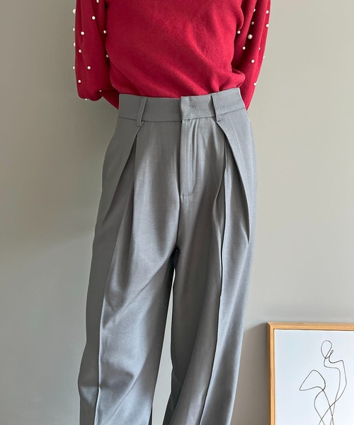 Jewelobe（ジュエローブ）の「タックワイドルーズスラックス（スラックス・レディース・グレー/ブラック/ブラウン・S/M/L）」の11枚目の写真