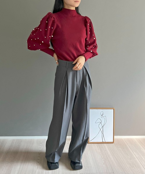 Jewelobe（ジュエローブ）の「タックワイドルーズスラックス（スラックス・レディース・グレー/ブラック/ブラウン・S/M/L）」の14枚目の写真