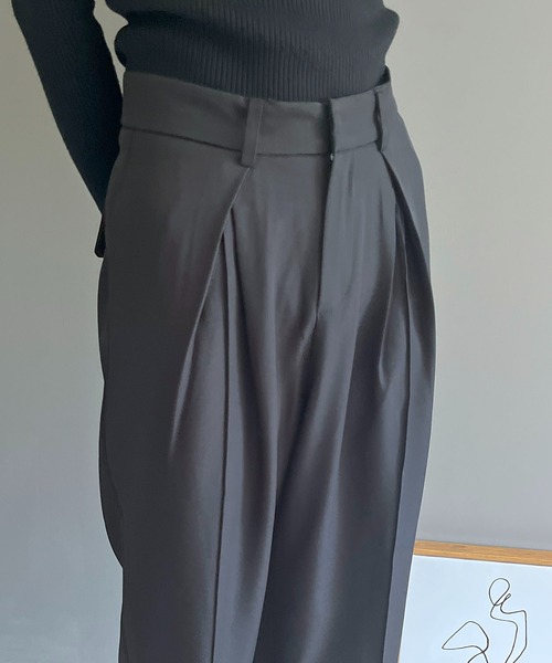 Jewelobe（ジュエローブ）の「タックワイドルーズスラックス（スラックス・レディース・グレー/ブラック/ブラウン・S/M/L）」の21枚目の写真