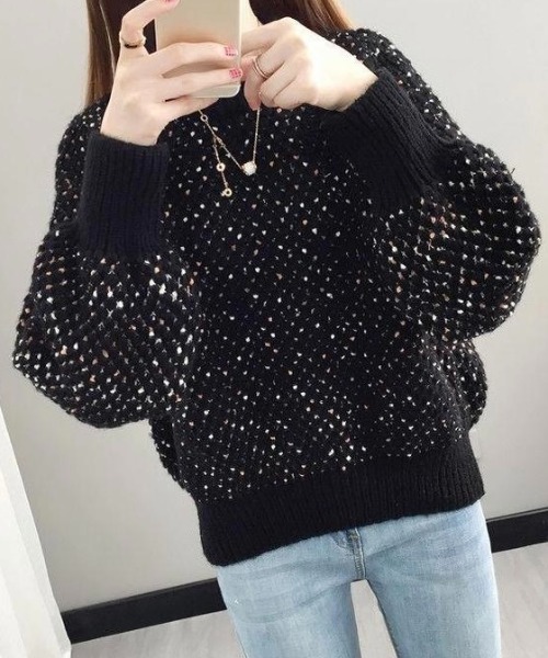 セール】ドット調凹凸編みニット（ニット/セーター）｜LADY LIKE