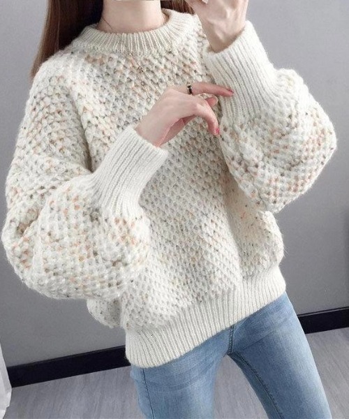 セール】ドット調凹凸編みニット（ニット/セーター）｜LADY LIKE