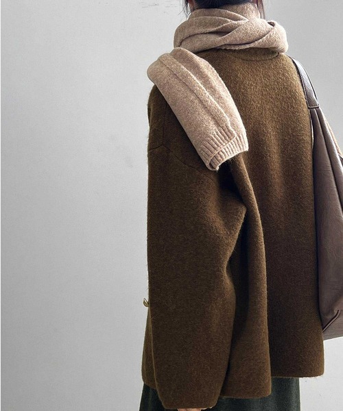 OSYAREVO（オシャレボ）の「ダブルボタン ニット カーディガン（カーディガン/ボレロ・レディース・ブラック/カーキ・FREE）」の12枚目の写真