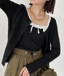 CLEA（クレア）の「【2点SET】リボンキャミカーディガンアンサンブル（アンサンブル）」