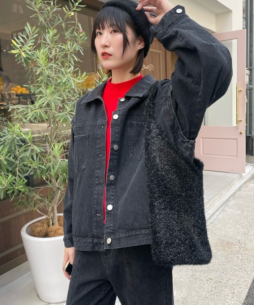 VICKY（ビッキー）の「【KOREAN ITEM】耳当てリブニット帽（ニットキャップ/ビーニー・レディース・ブラック/オフホワイト/レッド・M）」の9枚目の写真