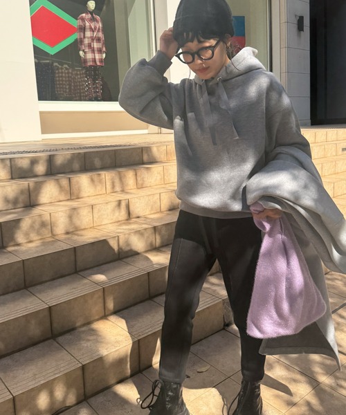 VICKY（ビッキー）の「【KOREAN ITEM】耳当てリブニット帽（ニットキャップ/ビーニー・レディース・ブラック/オフホワイト/レッド・M）」の6枚目の写真