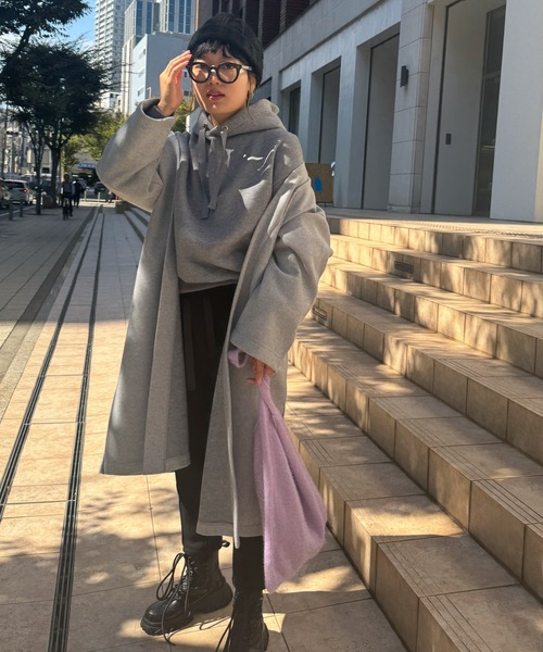 VICKY（ビッキー）の「【KOREAN ITEM】耳当てリブニット帽（ニットキャップ/ビーニー・レディース・ブラック/オフホワイト/レッド・M）」の8枚目の写真