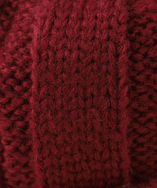 VICKY（ビッキー）の「【KOREAN ITEM】耳当てリブニット帽（ニットキャップ/ビーニー・レディース・ブラック/オフホワイト/レッド・M）」の18枚目の写真