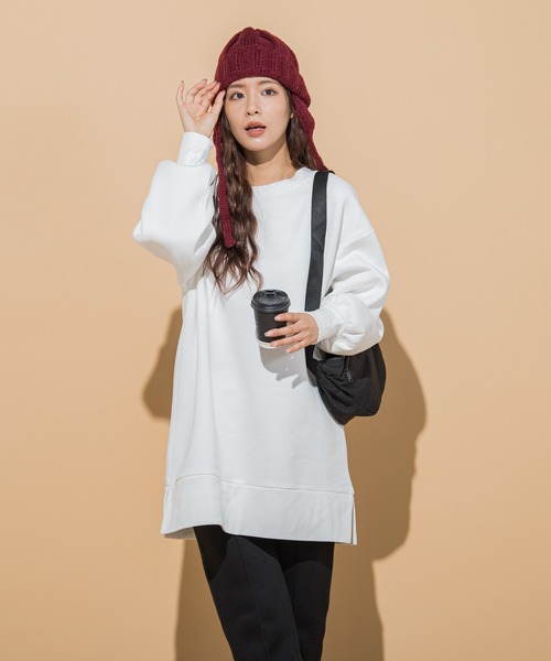 VICKY（ビッキー）の「【KOREAN ITEM】耳当てリブニット帽（ニットキャップ/ビーニー・レディース・ブラック/オフホワイト/レッド・M）」の20枚目の写真