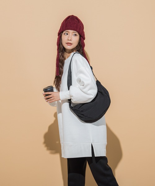 VICKY（ビッキー）の「【KOREAN ITEM】耳当てリブニット帽（ニットキャップ/ビーニー・レディース・ブラック/オフホワイト/レッド・M）」の21枚目の写真