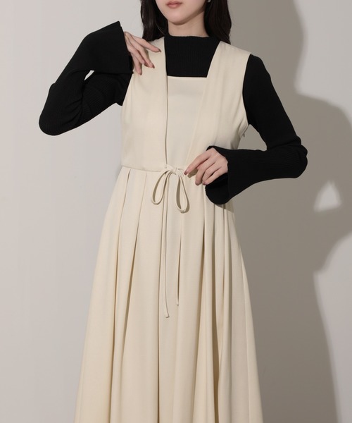 リボン付フロントタックジャンパースカート（スカート）｜nouvellemoi（ヌーベルモイ）