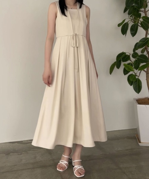 リボン付フロントタックジャンパースカート（スカート）｜nouvellemoi