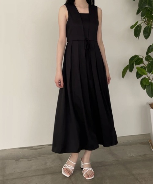 セール】リボン付フロントタックジャンパースカート（スカート