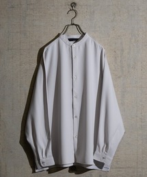 JOHN'S CLOSET | 【a】ナチュラルストレッチ バンドカラー ドルマンスリーブ オーバーサイズシャツ(シャツ/ブラウス)