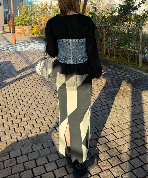 y/m by misato（イムバイミサト）の「デニムビスチェ（ベスト・レディース・ブルー/グレー・FREE）」の14枚目の写真