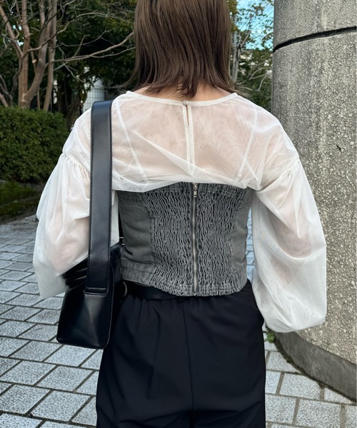 y/m by misato（イムバイミサト）の「デニムビスチェ（ベスト・レディース・ブルー/グレー・FREE）」の11枚目の写真