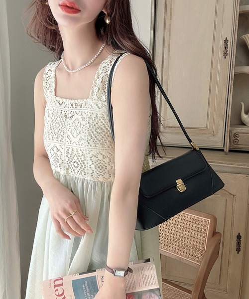 クロシェビスチェシアーワンピース（シワ加工シアー生地)