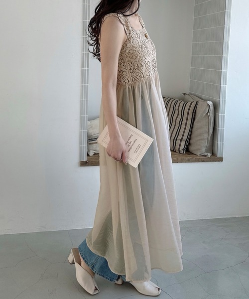 Meiru（メイル）の「クロシェビスチェシアーワンピース（シワ加工