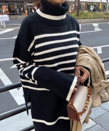 SHENERY | タートルネックボーダーニット(ニット/セーター)