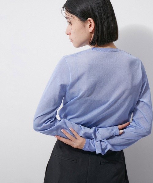 ADAM ET ROPE'（アダムエロペ）の「マットシアーニットプルオーバー（Tシャツ/カットソー・レディース・ブラック/ホワイト系その他2/ブルー系その他6・FREE）」の9枚目の写真